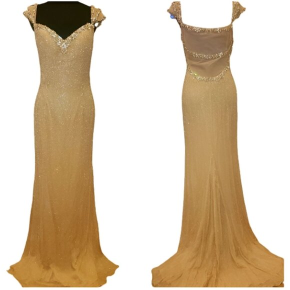 WOW Luxury Couture Party Prom Wedding Evening Cocktail Beaded Runway Gown Dress - Picture 15 of 16